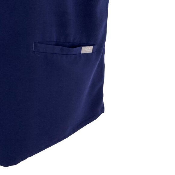 Figs Casma Three Pocket Scrub Top Navy Blue Short Sleeve V-Neck Women's Small - Picture 4 of 10